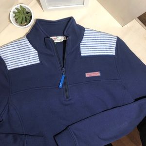 Vineyard Vines Navy Stripes 1/4 Zip Pullover -EUC